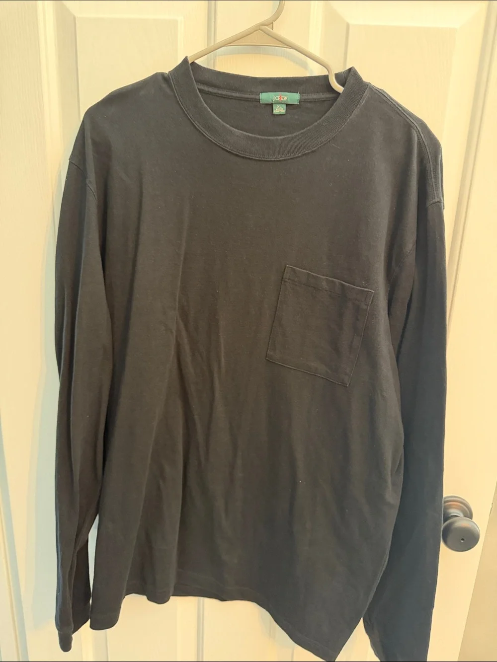 J. Crew Black Long-Sleeve Pocket Tee Shirt